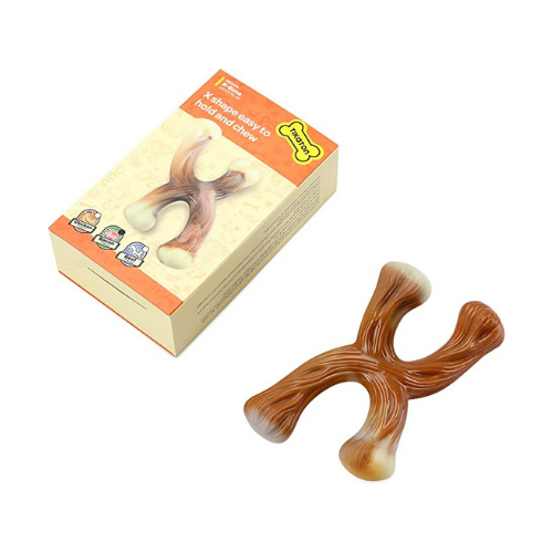 Tikaton Dog Teething Chew Toys X-Bones-Beef Flavor