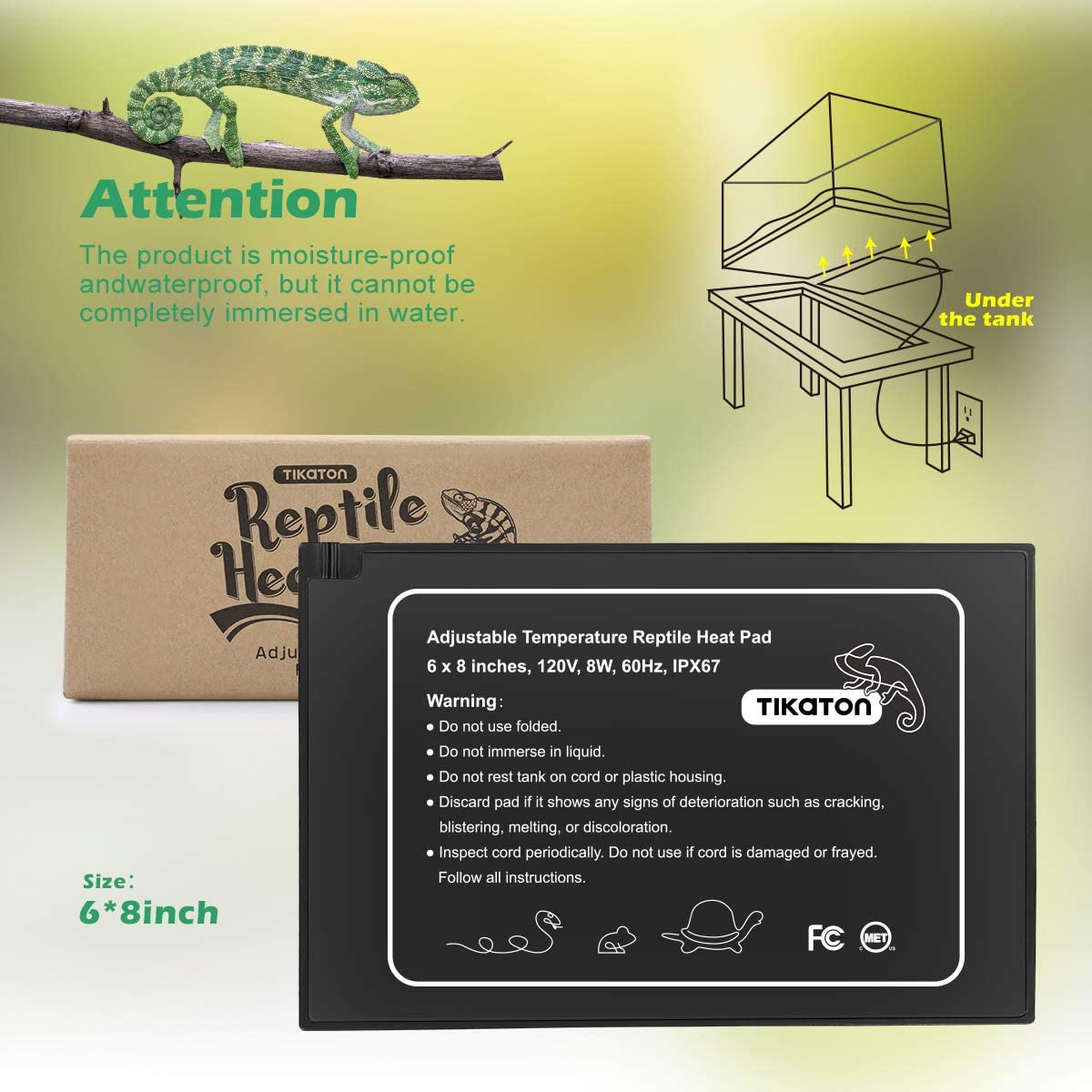 Tikaton Reptile Heat Pad with Adjust Knob