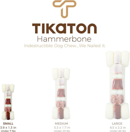 Tikaton Dog Teething Chew Toys Hammer Bones-Beef Flavor
