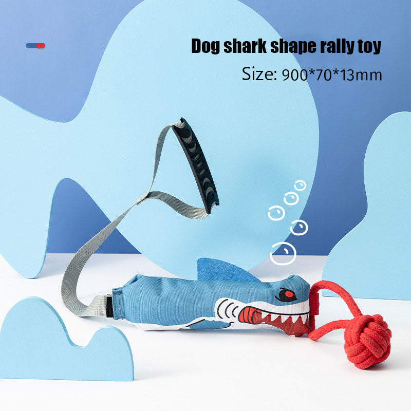 Dog shark shape rally toy