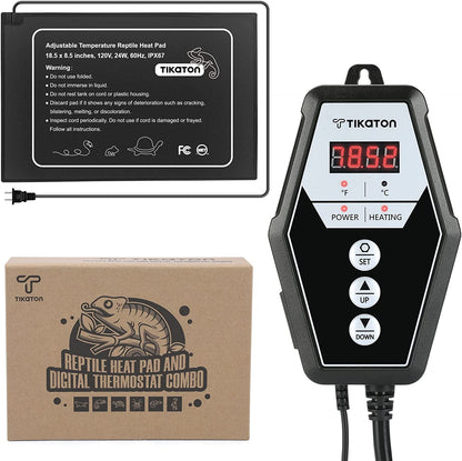 Tikaton Reptile Heat Pad with Thermostat Controller