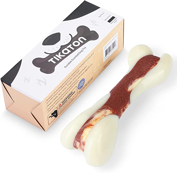 Tikaton Dog Teething Chew Toys Bones-Bacon Flavor