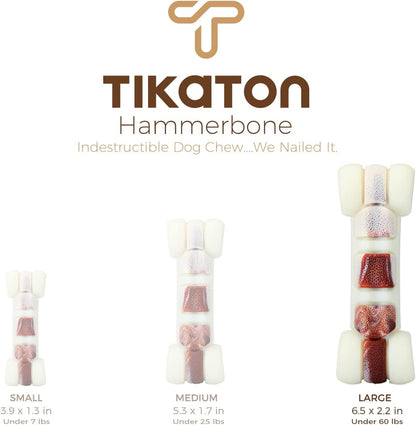 Tikaton Dog Teething Chew Toys Hammer Bones-Beef Flavor