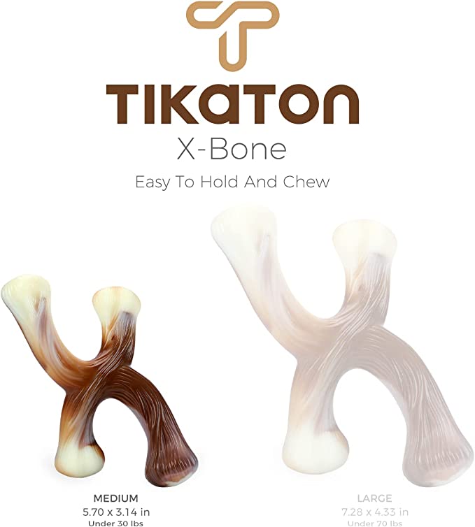 Tikaton Dog Teething Chew Toys X-Bones-Beef Flavor