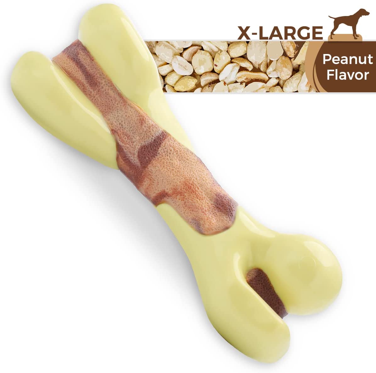 Tikaton Dog Teething Chew Toys Bones-Peanut Flavor