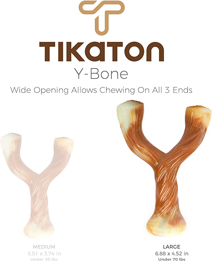 Tikaton Dog Teething Chew Toys Y-Bones-Bacon Flavor