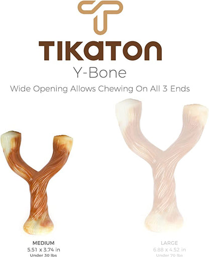 Tikaton Dog Teething Chew Toys Y-Bones-Bacon Flavor