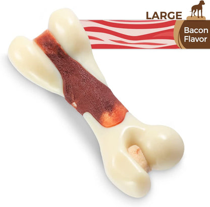 Tikaton Dog Teething Chew Toys Bones-Bacon Flavor