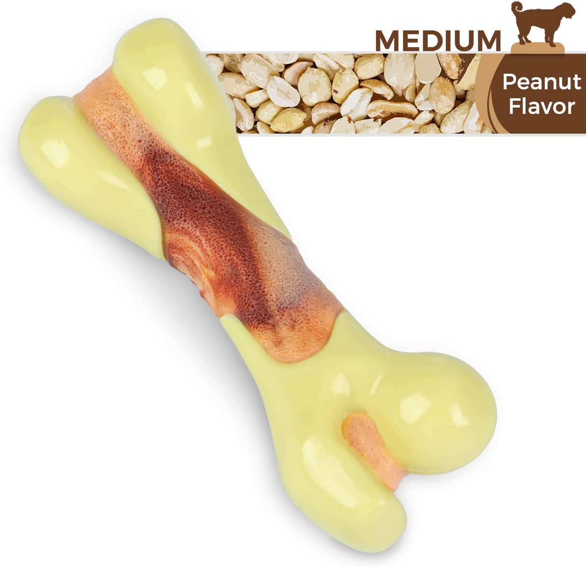 Tikaton Dog Teething Chew Toys Bones-Peanut Flavor